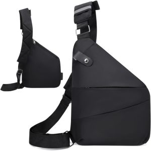 Anti Theft Waterproof Crossbody Bag for Men Multifunctional Chest Sling Bag Fanny Pack Messenger Bag Lightweight Travel