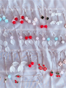 Sweet Student Earrings Trendy Design Simple Personality  And Cute Dangle Alloy Jewelry for Women Floral Pattern Fashion Accessories