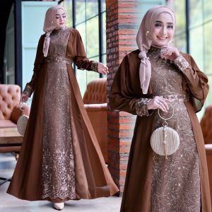 GAMIS KAYLA/ BRUKAT MEWAH / BAJU LEBARAN / GAUN PESTA / PAKAIAN WANITA / BUSANA MUSLIM