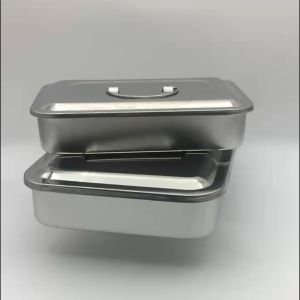 9/11.5 Inch Stainless Steel Dental Instrument Tray With Lid Sterilization Box For Medical Instrument