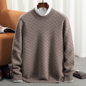 Unique Quality Mens Thickened Hooded round Neck Cashmere Sweater Pure Color Red for Lucky Year Winter New Style Fashion Urban Home Long Sleeve