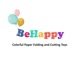 BeHappy 100pcs/set Cartoon Colorful Paper Folding and Cutting Set with Scissors for Kids Art & Craft DIY Papercut