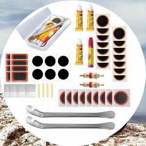 Top quality portable bicycle tire repair kit set bicycle inner tube repair kit with durable vulcanized patch and metal grinding