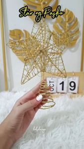 7.9 Inch Creative Glitter Christmas Tree Topper Decoration Christmas Tree Star Light for Home party Props