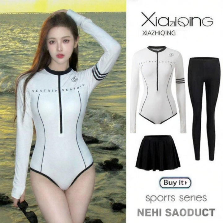 XIAZHIQING | Bộ Đồ Bơi Chống Nắng UPF50+ Khô Nhanh