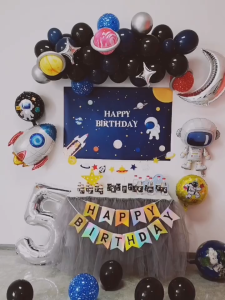 Bong Bóng Chủ Đề Vũ Trụ Phi Hành Gia Tàu Vũ Trụ Trang Trí Sinh Nhật Cho Bé Trai Bé Gái Người Lớn