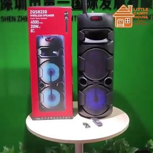 Dual 8" 40W Super Bass KTV Speaker Portable Home Party LED Bluetooth Wireless Karaoke Player w FM Radio/TF/USB/AUX/MIC