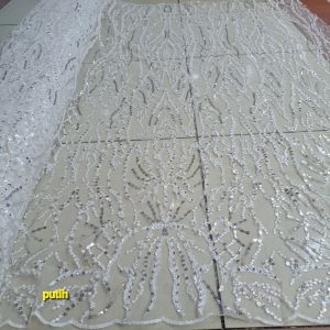 bakal kain kebaya wanita tulle elibs full payet bermotif spider/bakal kain-meteran full payettt