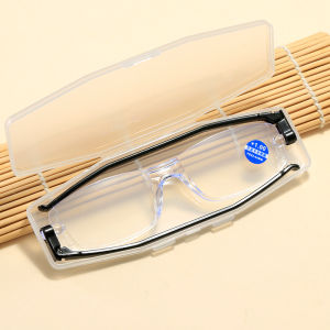 Free Box 360 Degrees Rotate Foldable Reading Glasses Ultra Light and Stylish Plaid Portable HD Anti-Blue Ray Middle-Aged and Elderly Flower Mirror.