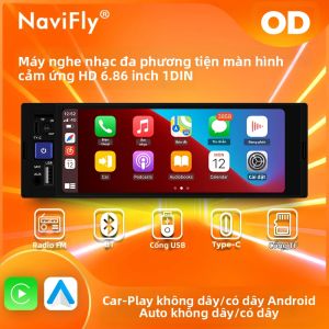 Đầu Phát MP5 NaviFly 1 DIN 6.86 Inch Radio Xe Hơi Với Carplay Không Dây Android Auto Bluetooth FM Đầu Thu Đa Phương Tiện Ô Tô Đa Năng