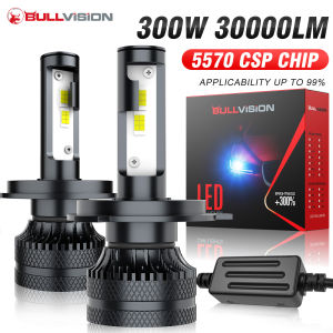 Bullvision High Power CSP H4 H7 LED 300W 30000LM H1 H8 H9 H11 Car LED Light Bulbs 9005 HB3 9006 HB4 9012 Auto Fog Lamp 6000K