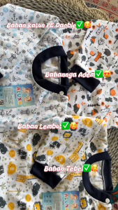 3 Setel Baju Bayi Set Oblong Lengan Celana Panjang 3-15 Bulan Set Pakaian Piyama Anak Harian