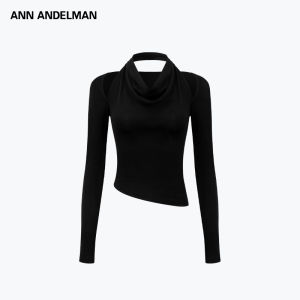 ANN ANDELMAN | Irregular Design Draped Neck Wool Sweater Two-Piece