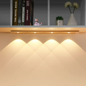 SUNLIGHT HOME ไฟตู้ USB แบบชาร์จไฟได้ไฟ LED เซนเซอร์จับความเคลื่อนไหวสำหรับห้องครัวห้องนอนตู้เสื้อผ้าตู้ไฟ