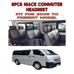 hiace commuter headrest black set 8pcs from 2005 to present model