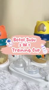 Momosee Botol Susu 3in1 PP Wide Neck Dot Sippy Straw Anti Kolik 240ml 300ml Bpa Free Anti Kolik BB09