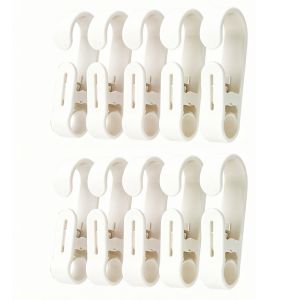 Clips Hooks Multipurpose Plastic 10 Pack Double Head Windproof Durable for Kitchen Bathroom Wall Hanging Storage Organizer