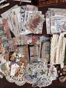 Vintage Junk Journal Material Kit Sticker Scrapbooking Post-It Notes Decorative Paper Crafts Business Supplies