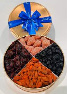 Berry Boost (Superfood Dried Fruits in Can: Strawberries Blueberries Cranberries Goji Berries) -ideal for gift-6x2 inches-Imported