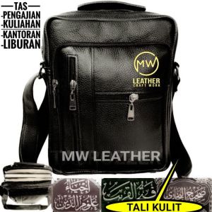 Tas kitab kulit simon | tas santri tempat kitab muat 3 kitab besar