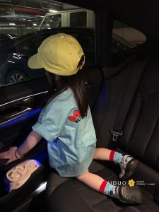 Cute Cartoon Print Loose Fit Short Sleeve T-Shirt for Little Girls 100% Cotton Korean Style Summer Top for Kids Ages 2-12