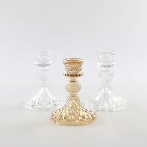 Tempat Lilin Berlian Kaca Elegan