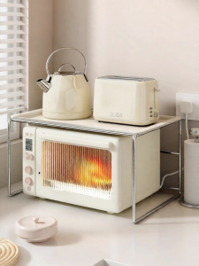 SHENGHUOXUANYAN | Stainless Steel Microwave and Cookware Storage Rack