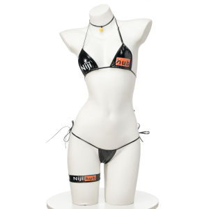 Funny patent leather Nijihub bandaged bikini anime private home clothes girl animation bikini