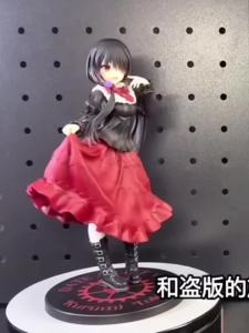 Bandai | 18CM DATE A LIVE Tokisaki Kurumi Anime Figure Cute Girl Model Toy Black Red Dress Dress Up Standing Model Car Interior Ornament