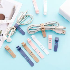 12pcs Silicone Cable Strap Silicone Cable Organizer Clips Wire Cord Winder Accesories for Storage
