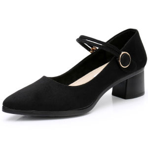 รองเท้าผ้าสไตล์ปักกิ่งแบบเก่าสำหรับผู้หญิงรองเท้าทำงานสีดำส้นสูงแฟชั่นแบบใหม่รองเท้าใส่ทำงานออฟฟิศรองเท้าใส่ทำงานพื้นนิ่มไม่เมื่อยเท้า