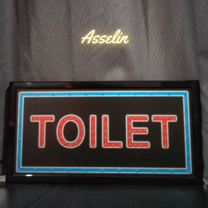 ป้ายไฟสำเร็จรูป รุ่น TOILET ป้ายไฟLED ตกแต่งร้านค้า (ขนาด48X25X2ซม.) มีบริการรับทำป้ายไฟ LED