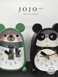 Cute Cartoon Clock Alarm Clock Metal Material Double-Sided Design Battery Powered Clock for Study Room Bedroom Home Decor