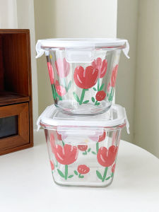 High Borosilicate Heat Resistant Glass Lunch Box Sealed round Soup Bowl Microwave Safe  Keeping Container for Office Workers