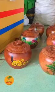 [TẶNG KÈM ẤM] Vỏ Bình Gỗ Dừa Ủ Ấm Giữ Nhiệt Cao Cấp Trang Trí & Quà Tặng Sang Trọng Mẫu Phong Cảnh Ngẫu Nhiên 500ml - KIM TỨ