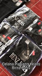Celana Jeans Pria Oryy BENZ BOSS Jeans Hitam Premium Quality Celana Jeans Panjang Jumbo Size 29 Sampai 40