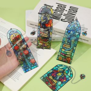 Stained Glass Fantasy Fourth Wing Dragon Bookmark Dragon Lovers Book Accessories Book Decorations School Supplies
