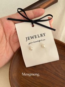 Natural Pearl Stud Earrings Sleeping And Bathing Friendly S925 Silver round Shape Fashion Jewelry Ear Jewelry without Removal