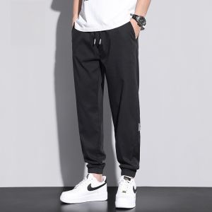 ROMON | Romon Mens Summer Thin Ice Silk Loose Fit Elastic Sports Casual Pants Harlan Style Long Trousers Breathable Cool Feeling