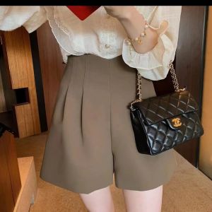 High Waist A-Line Wide Leg Pants Womens Summer New Style Casual Black Suit Shorts Slimming Meat Covering Workwear Trousers