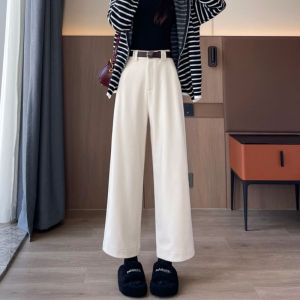 ZIYAN | Warm Wool Pants High Waist Drape Wide Leg Pants 150cm