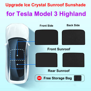 Sunroof Sunshade for Tesla Model 3 Y Juniper Highland 2025-2020 2026 Roof SkylightUpgrade Buckle Front Windshield Sun Shades