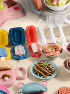 Bộ đồ chơi đất sét máy làm mì máy làm kem và bánh mỳ cho bé đất nặn tạo hình đồ ăn kíchtthích sáng tạo chất liệu an toàn cho bé