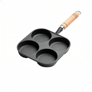 ZHIZHOU | Non-stick Cast Iron Egg Pan with 4 Cavities Deepened
