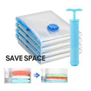 [Ready Stock] Vacuum Bag Save Space Clothes Quilt Travel Transparent Compression Storage Bag Vacuum Wardrobe Compress Organization Storage Bag