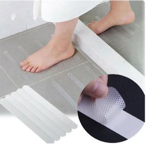 2x20cm Bathroom Bathtub Anti Slip Strip Kitchen Self-adhesive Non-Slip Tape Bathtubs Showers Non-Slip Strip Floor Tiles Stickers
