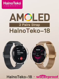 New! Smartwatch  Haino Teko 18 WaterProoft Super Slim Baterai Tahan 7 hari Jam Tangan Touch Screen Layar Amoled Sport Health Monitoring Kesehatan & Olahraga 3 Pairs Strap