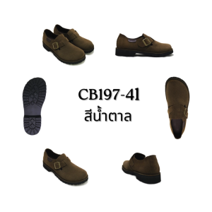 MANWOOD รองเท้าหนังแท้ เชคโก รุ่น CB197-41 สีน้ำตาล