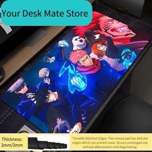 Bandai | Mouse Pad Extended Gaming Jujutsu Kaisen Mousepad With Stitched Edges Desk Mat Non-Slip Base Computer Keyboard Pad For Laptop