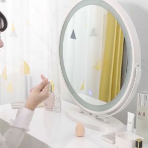 Modern LED Desktop Vanity Mirror Triple Light Bedroom Dressing Table Decorative Vanity Mirror